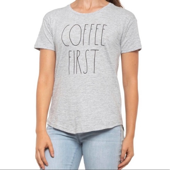 Rae Dunn "Coffee First" Tee NWT L - Picture 1 of 7